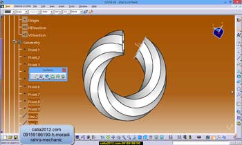 فیلم آموزش مدلسازی پیشرفته یک پروفیل تو هم در نرم افزار کتیا catia
